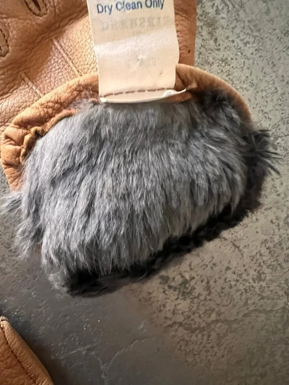 VINTAGE WOMENS L.L. BEAN DEERSKIN LEATHER GLOVES RABBIT FUR LINED SZ M MEDIUM